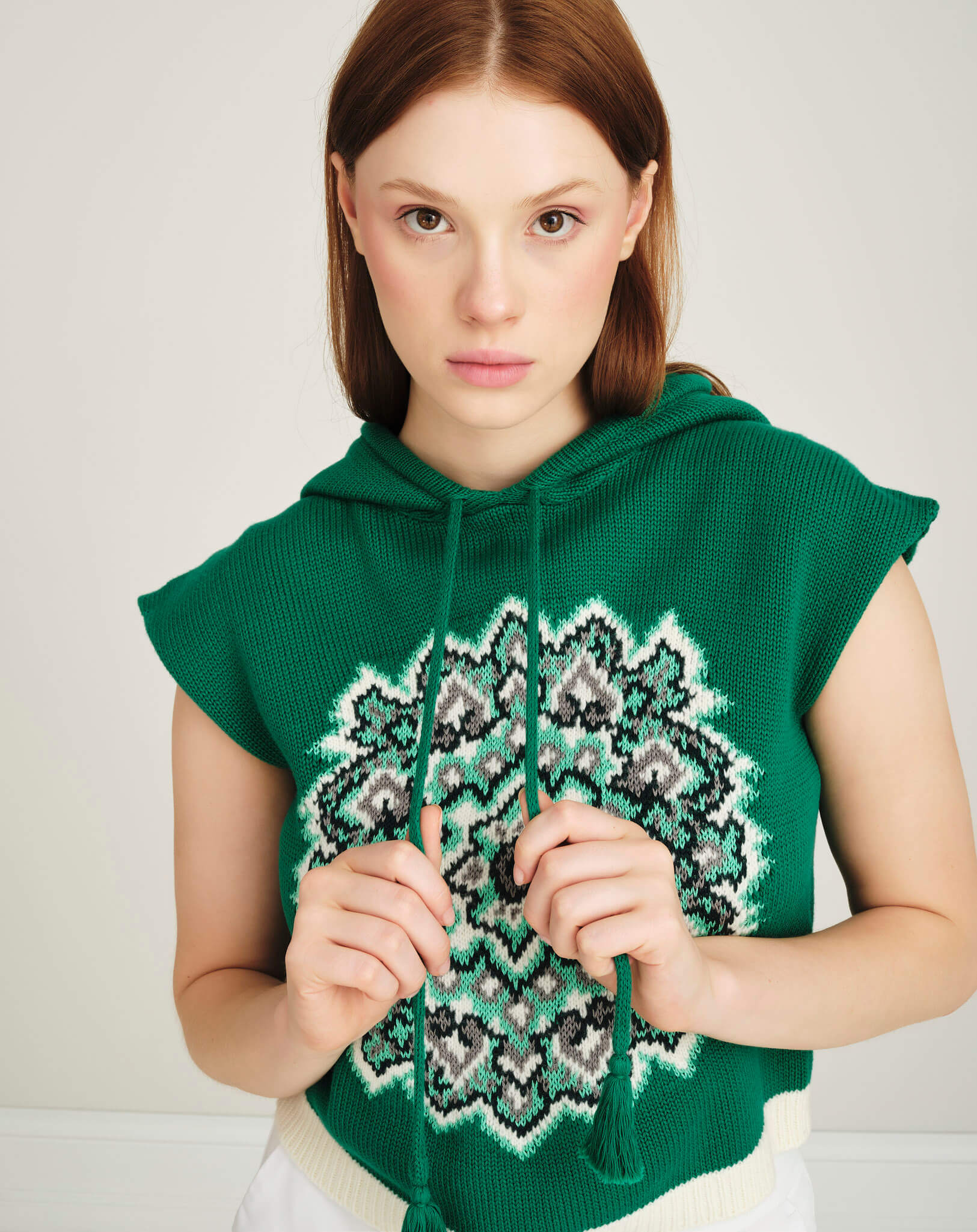 Etro - Green Sleeveless Knitwear Hodie IT42